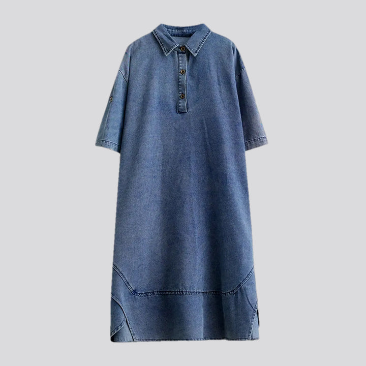 Washed out casual midi jeans dress