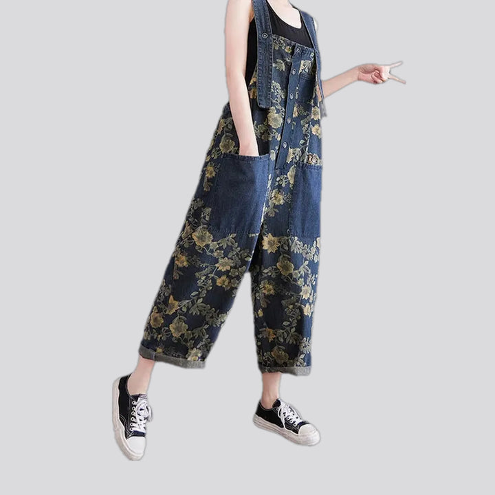 Chic Boho Floral Baggy Women's Jeans Overall | Jeans4you.shop