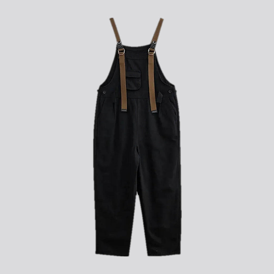 Baggy style monochrome women's denim overall