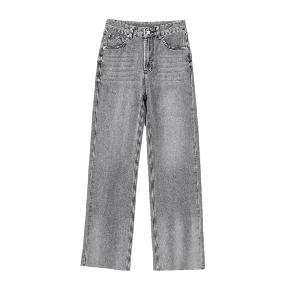 Vintage Sanded Jeans for Ladies - Grey