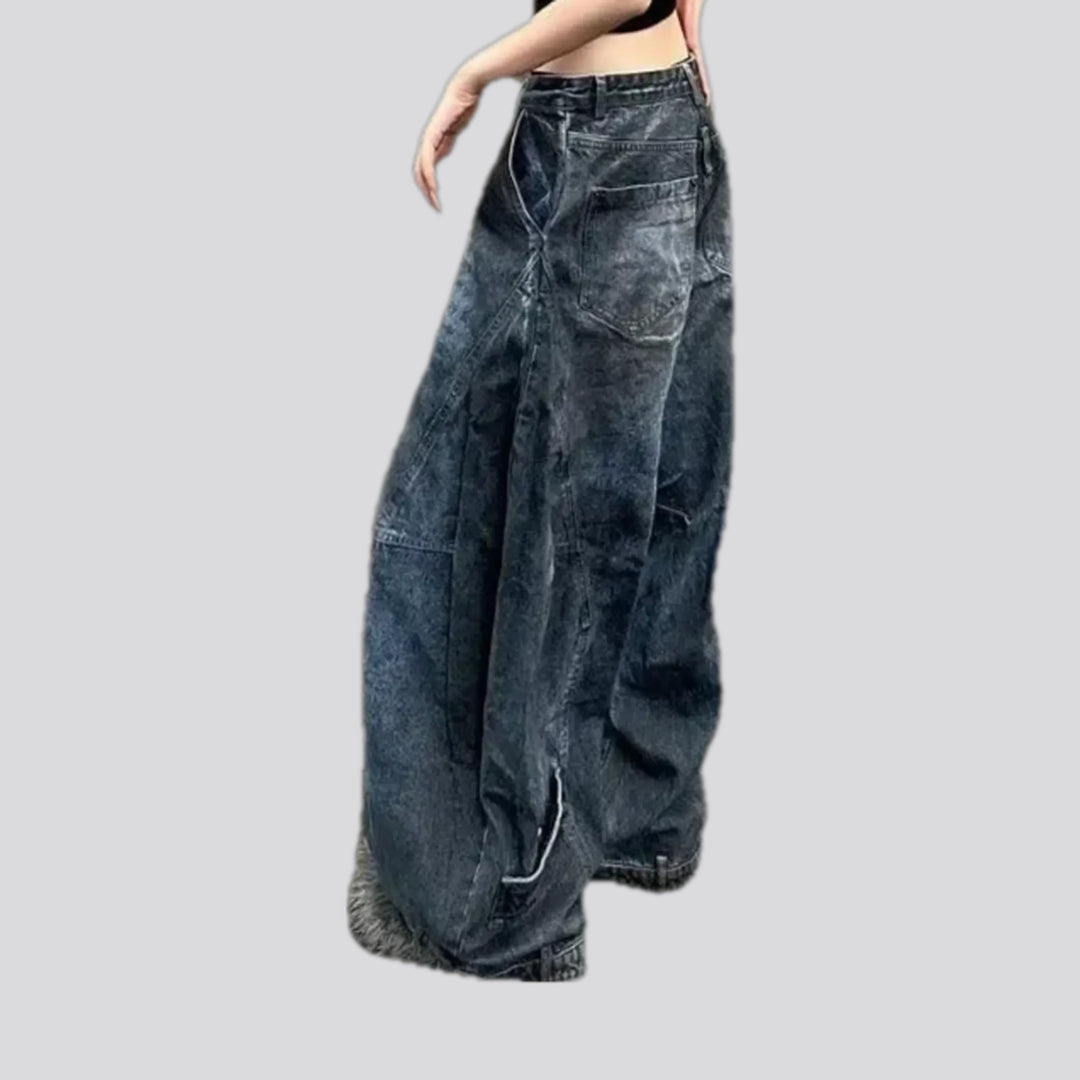 Dark stonewashed slouchy women's jeans