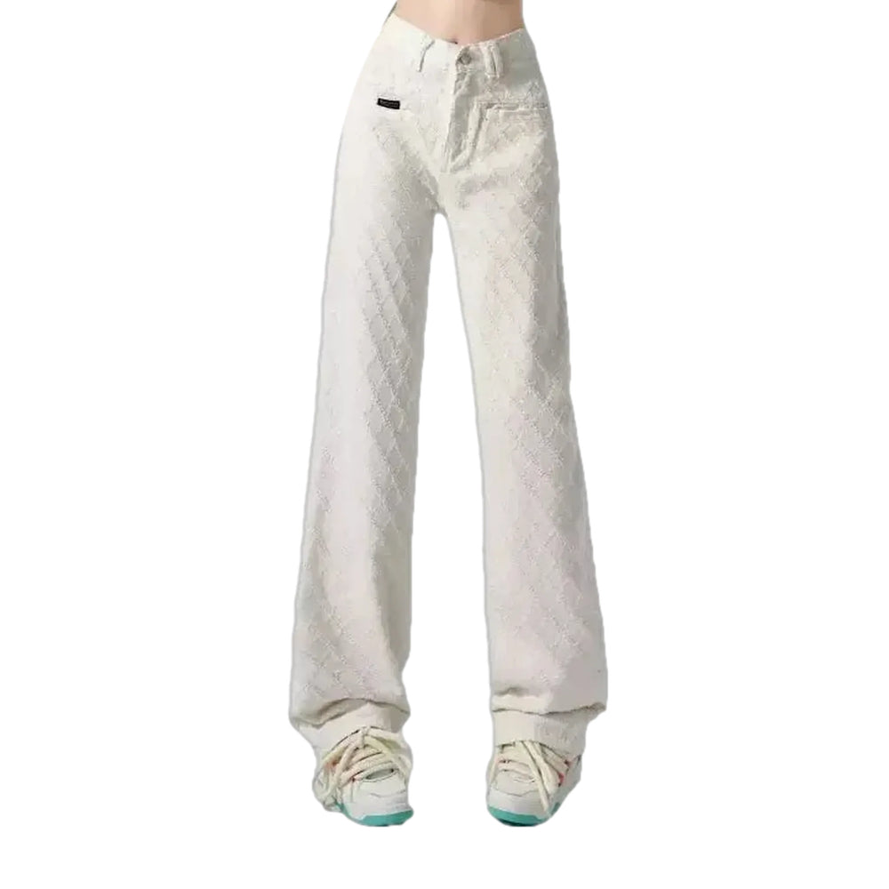 High-waist Women's Jeans Pants - White