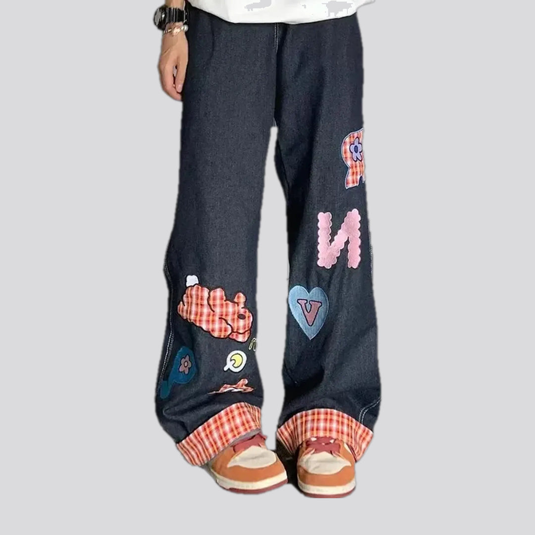 Fashionable art mosaic jeans for women