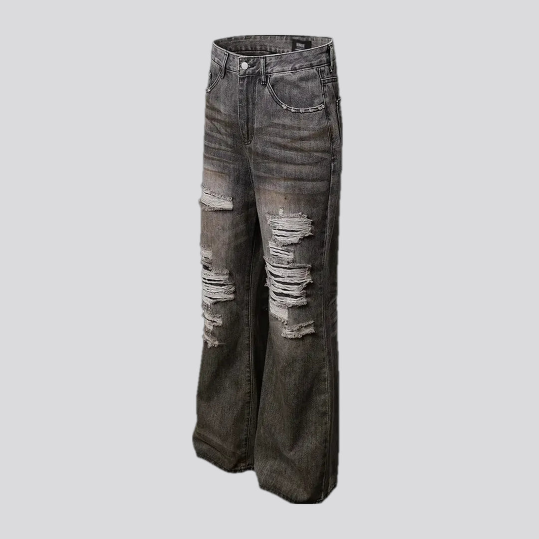 Retro ripped fashion men's jeans