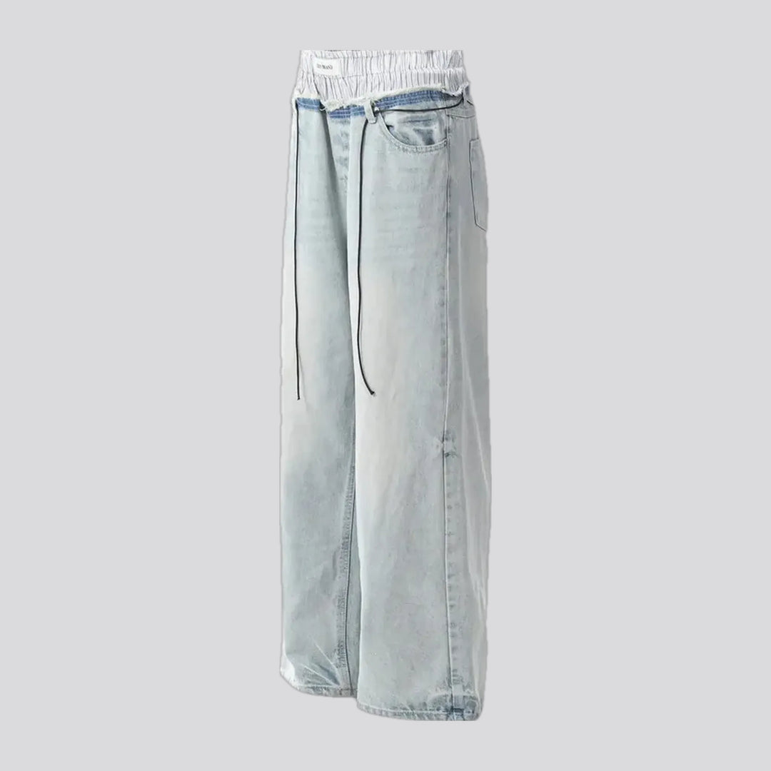 Light pattern mid rise men's jeans