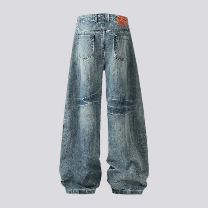 Baggy faded style men's jeans