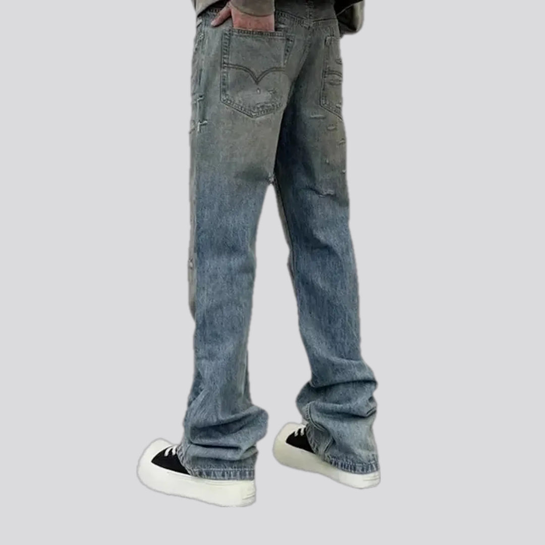 Casual straight cut street style men's jeans