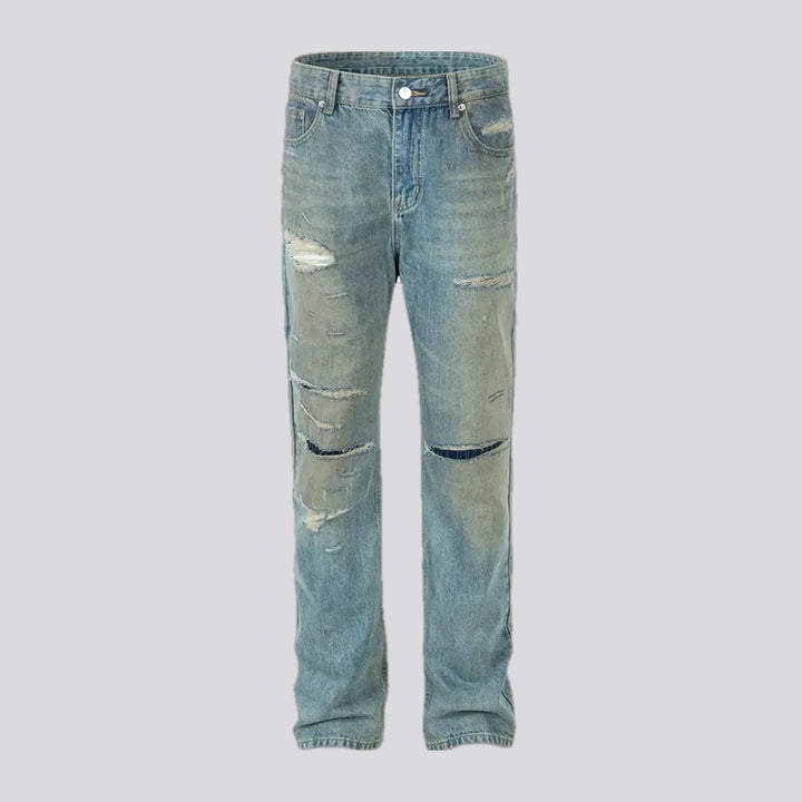 Casual straight cut street style men's jeans