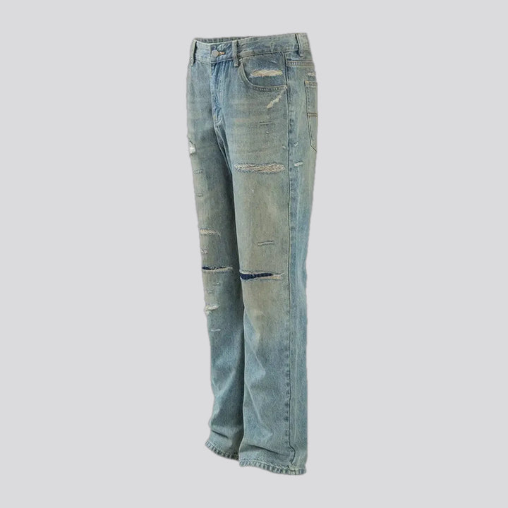 Casual straight cut street style men's jeans