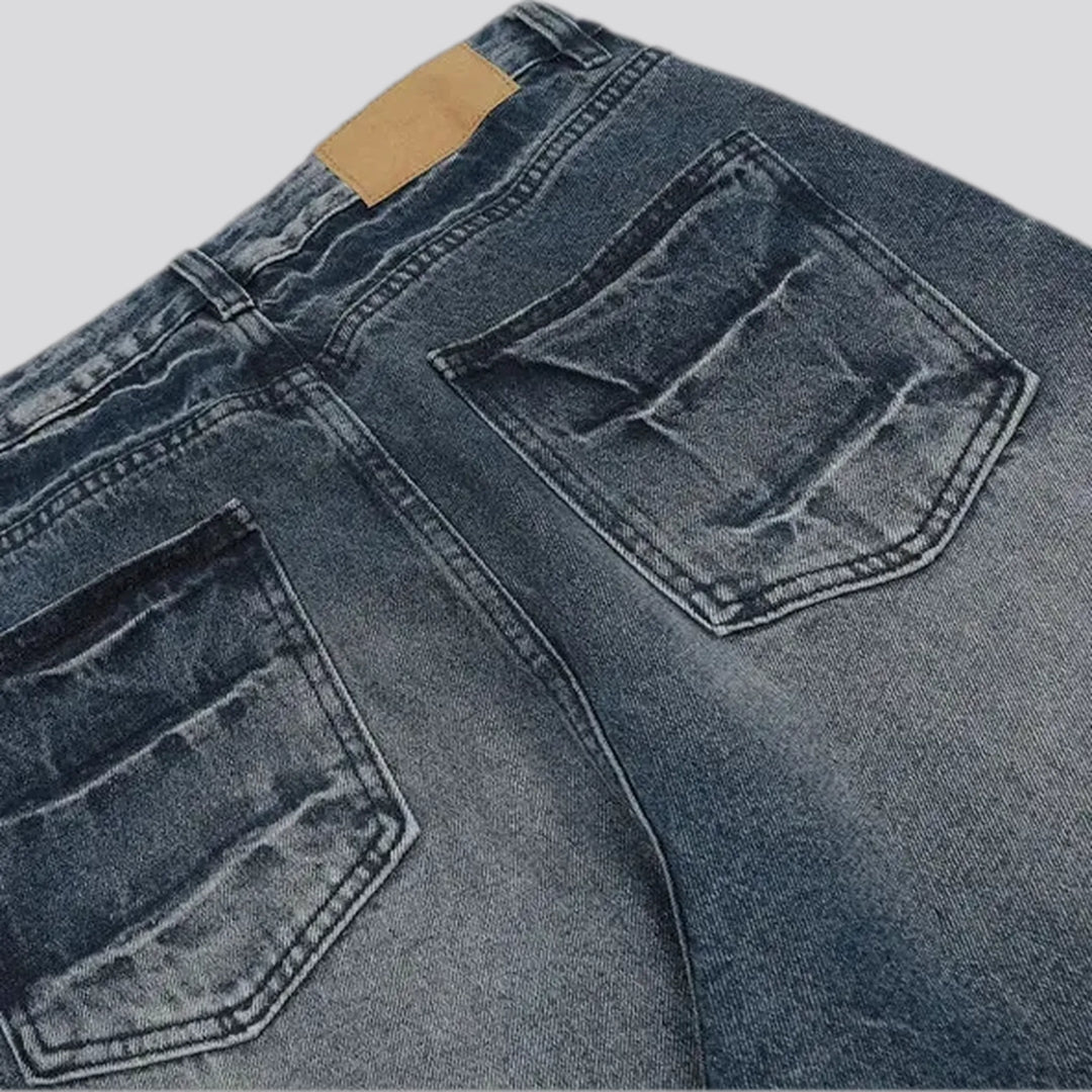 Mid rise faded jeans for men