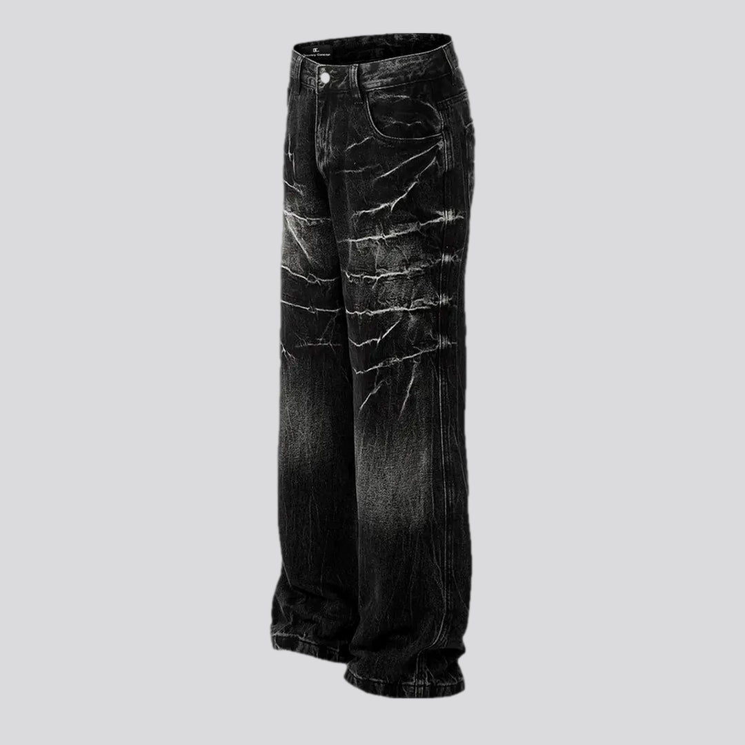 Mid rise faded jeans for men