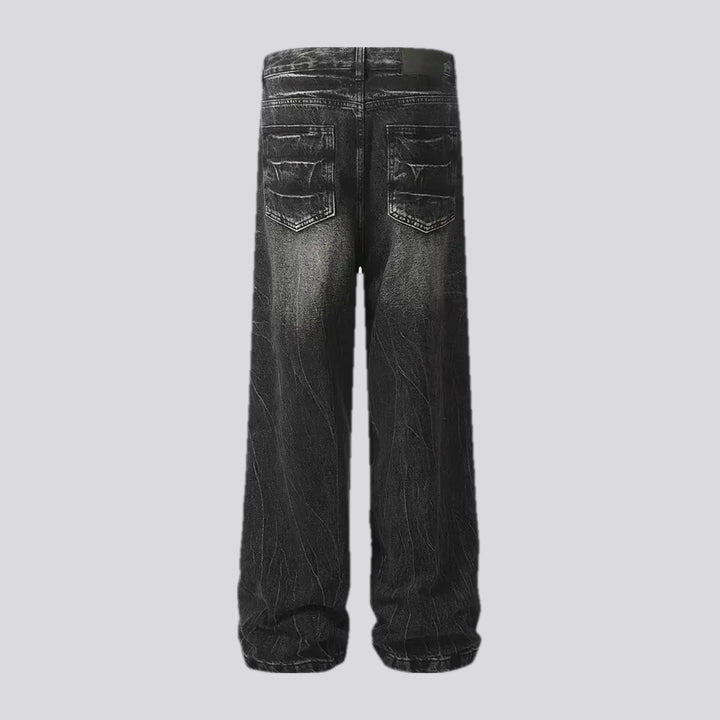 Mid rise faded jeans for men