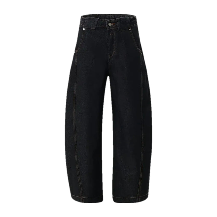 90s Style Boho Contrast Men's Jeans - Black