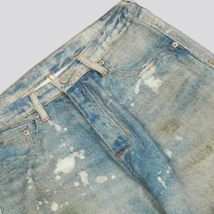 Faded casual men's jeans