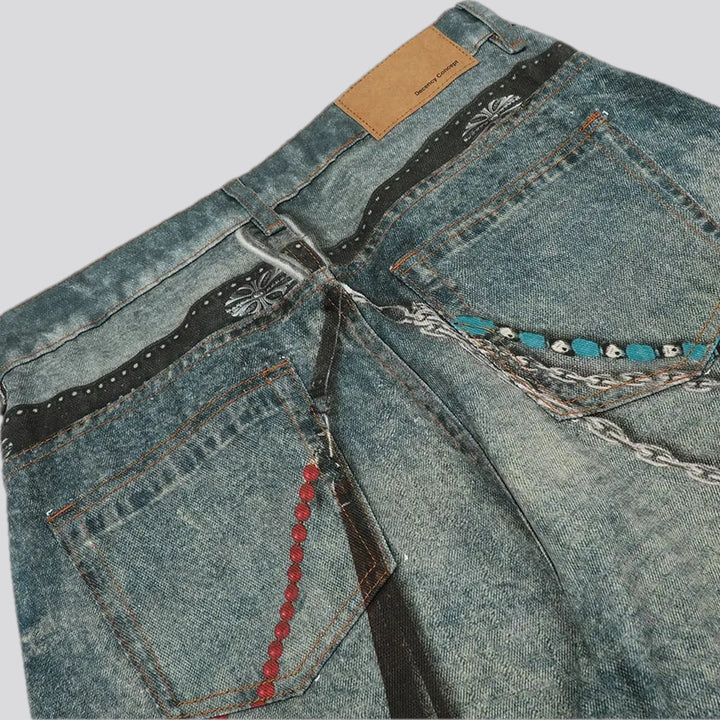 Dirty faded wash stylish men's jeans