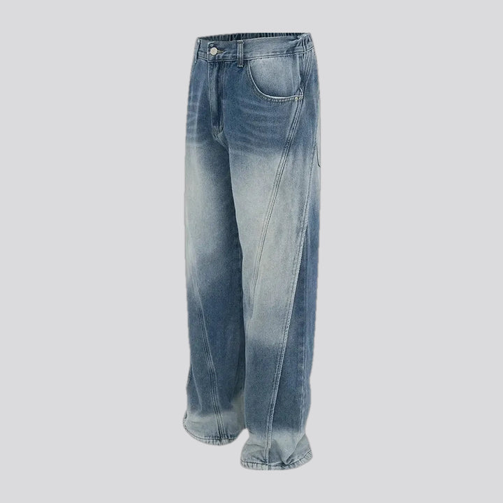 Abraded baggy-fit men's jeans