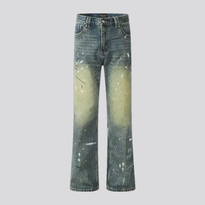 Retro mid-waist men's jeans