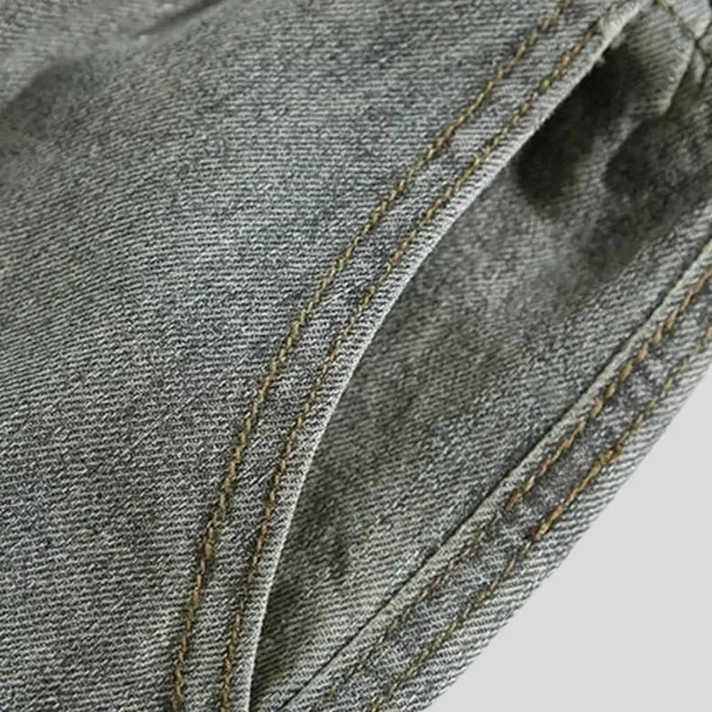 Stonewashed yellow-cast jeans
 for men