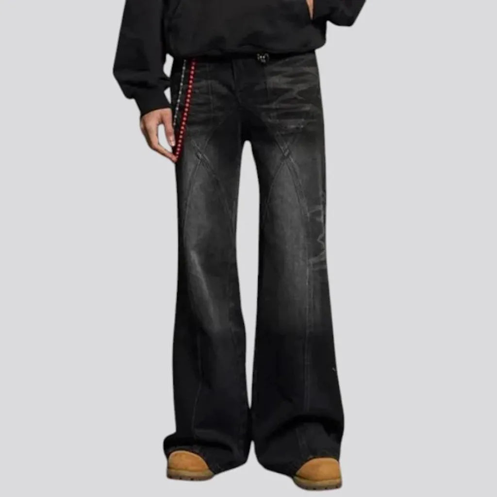 Mid-waist slouchy men's jeans