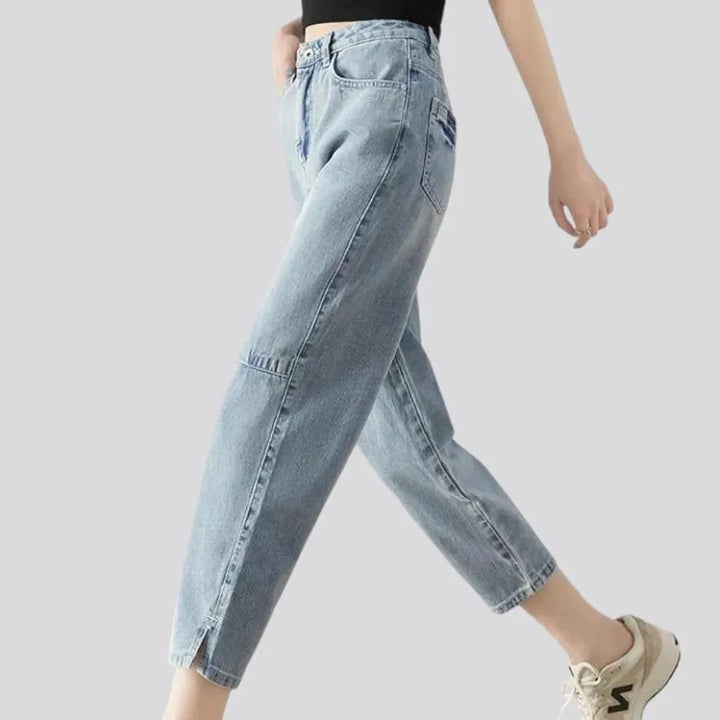 Grunge women's ripped-knees jeans