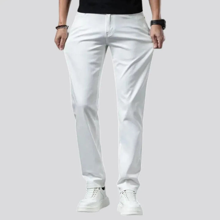 Mid rise tapered classic jeans for men