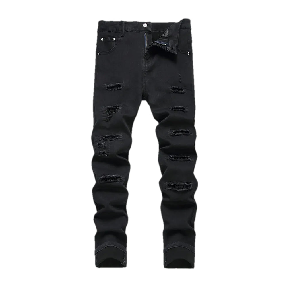 Fashionable Elastic Jeans for Men - Black