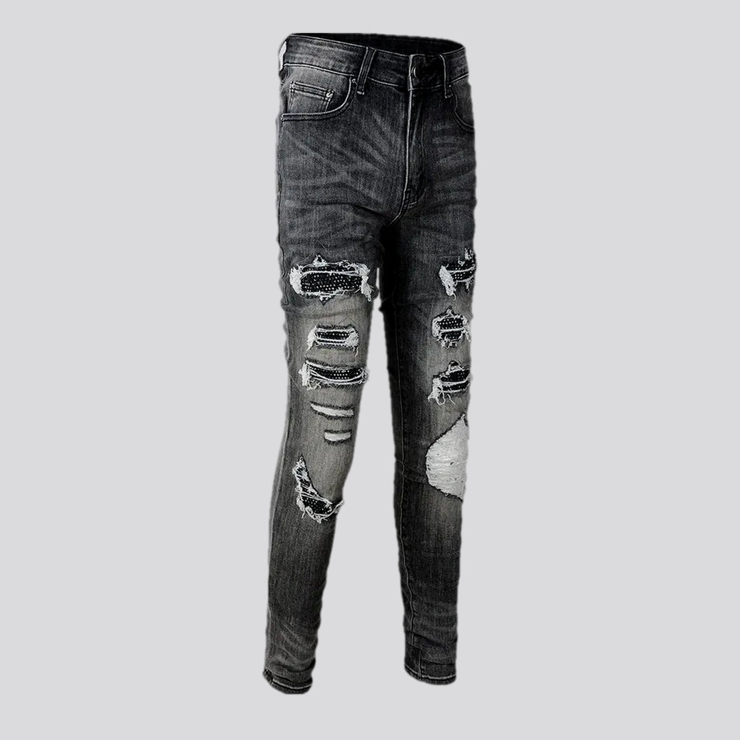 Mid rise stretchable men's jeans