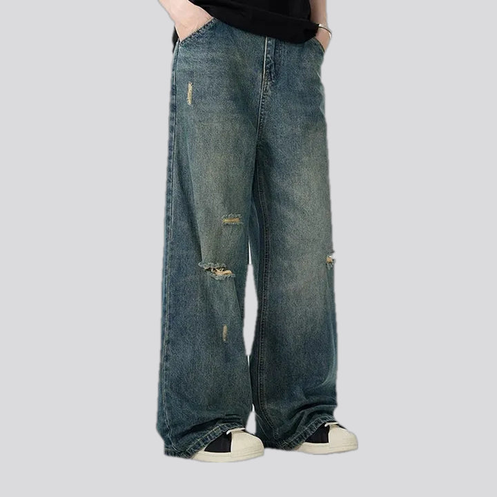 Baggy-leg vintage grunge men's jeans