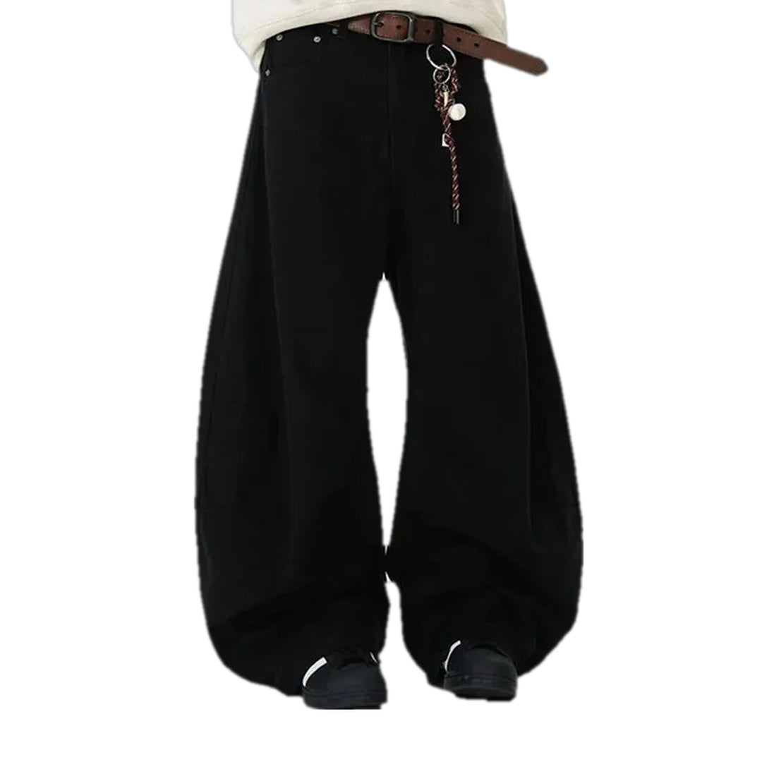 Colored Fashion Mid-rise Men's Jean Pants - Black