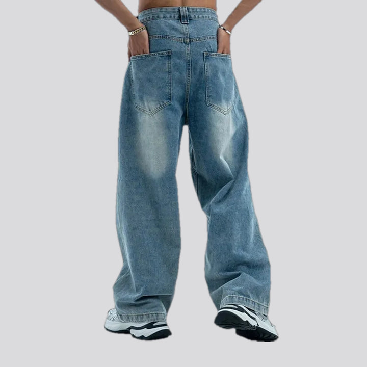 Washed out light fashion jeans for men