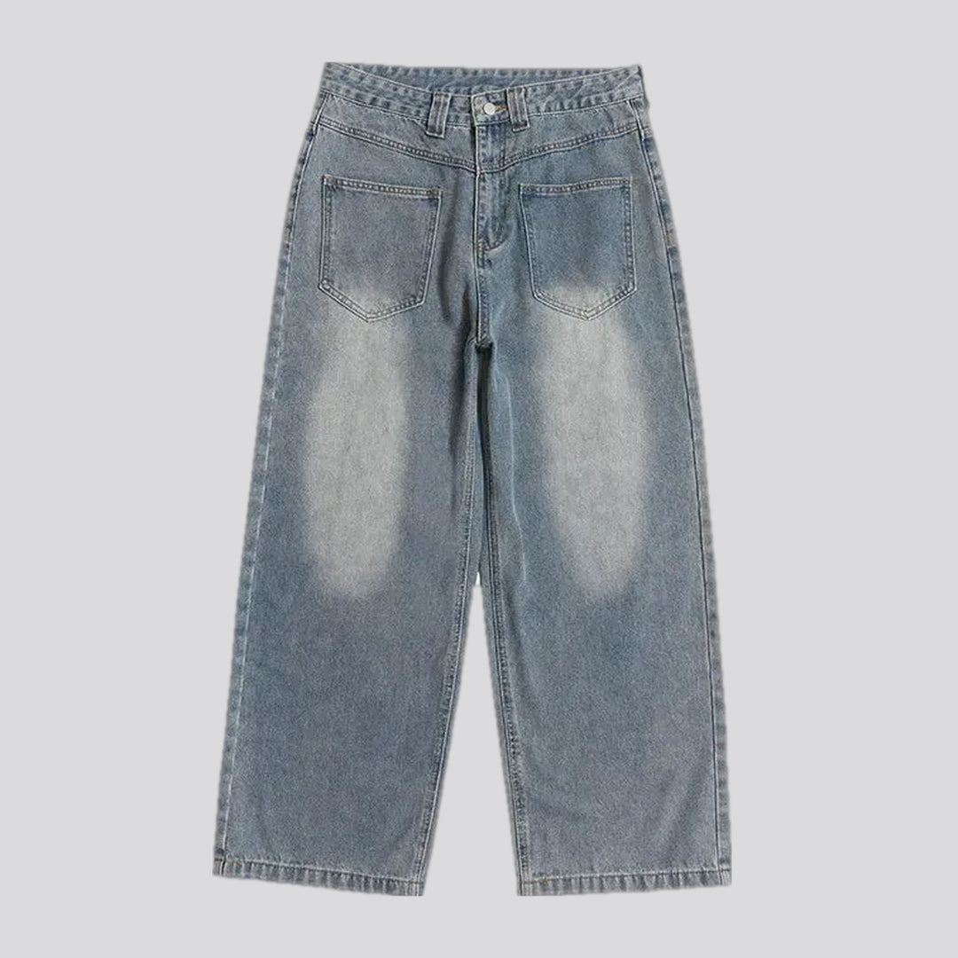 Washed out light fashion jeans for men