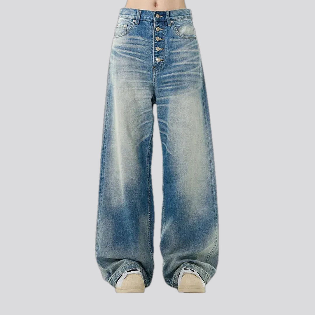 Sanded Medium Pattern Baggy Jeans for Men | Jeans4you.shop