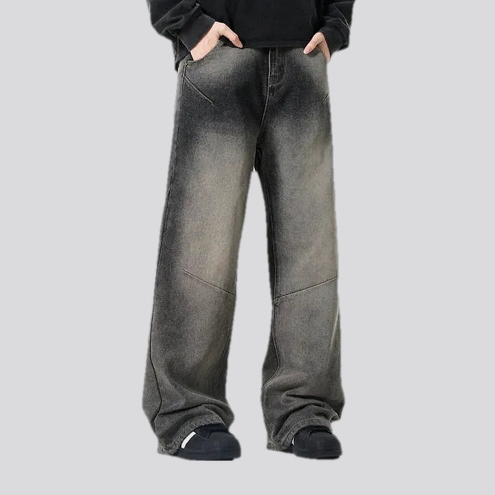 Mid-rise stonewashed men's jeans