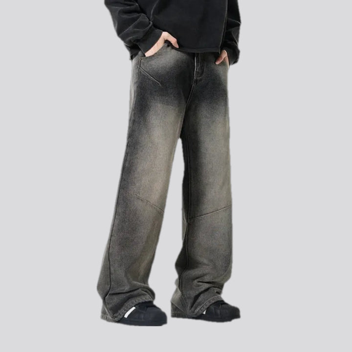 Mid-rise stonewashed men's jeans