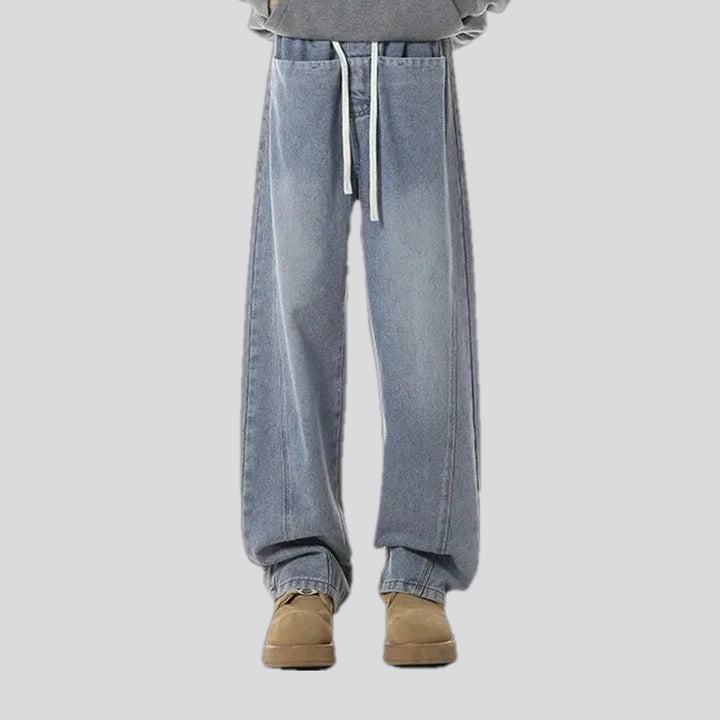 Baggy fashion light washed men's jeans