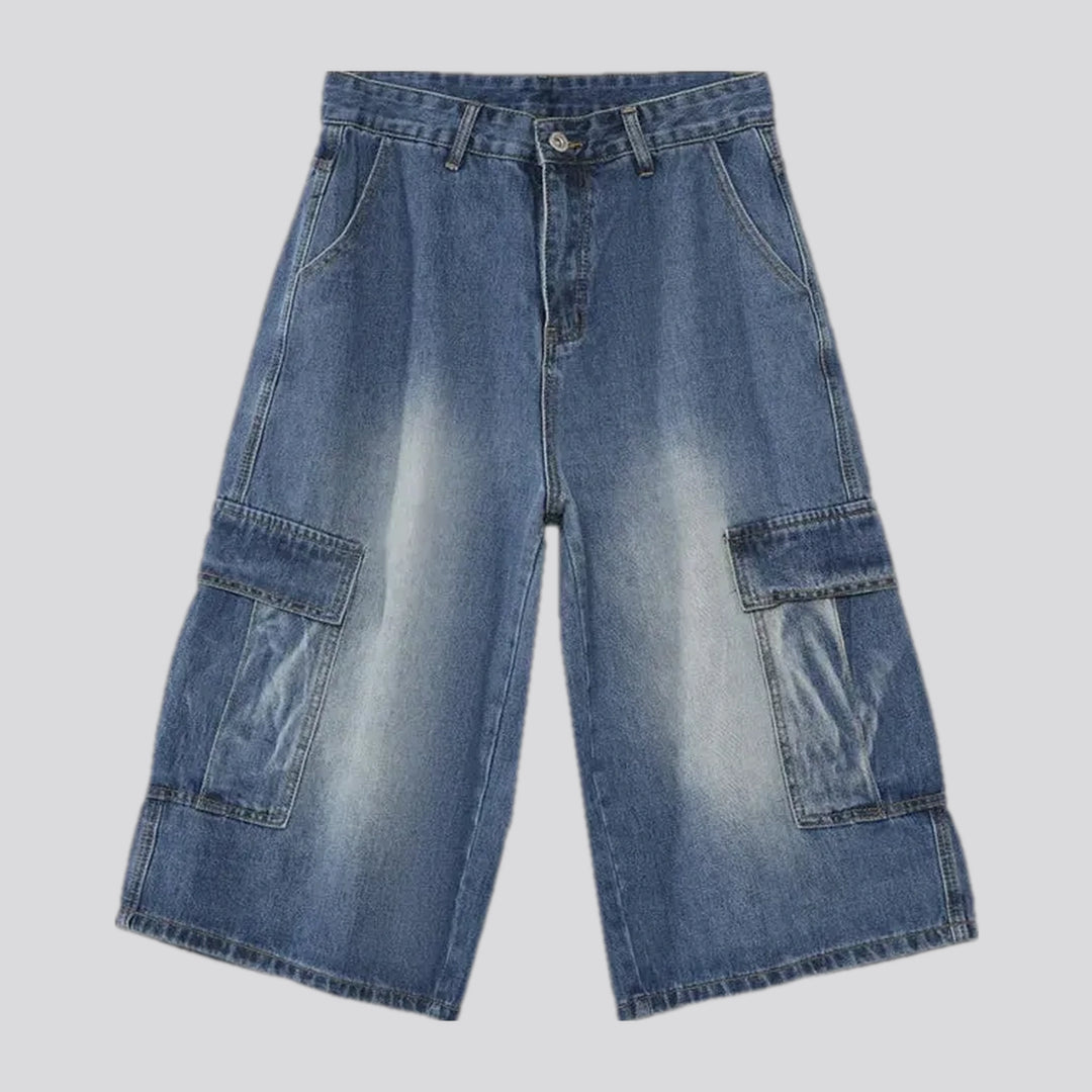 Mid-rise stylish men's jean shorts