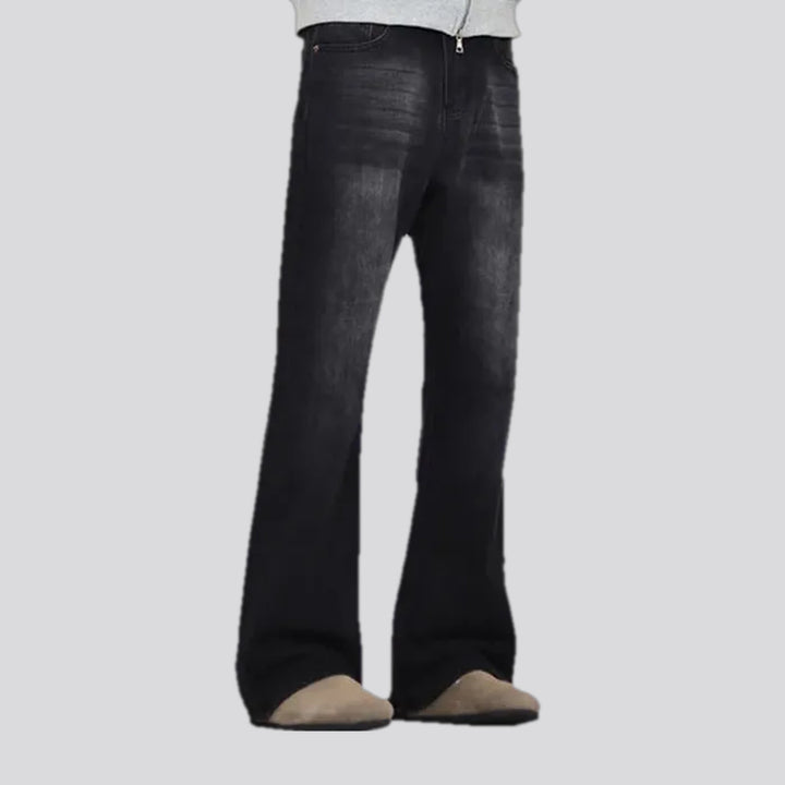 Faded boot-flare men's jeans