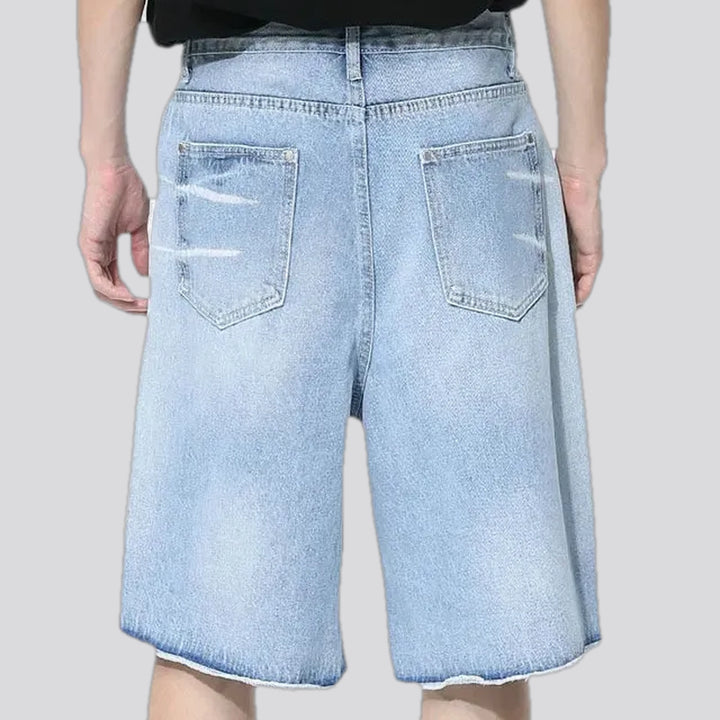 Raw hem 90s fashion men's jean shorts