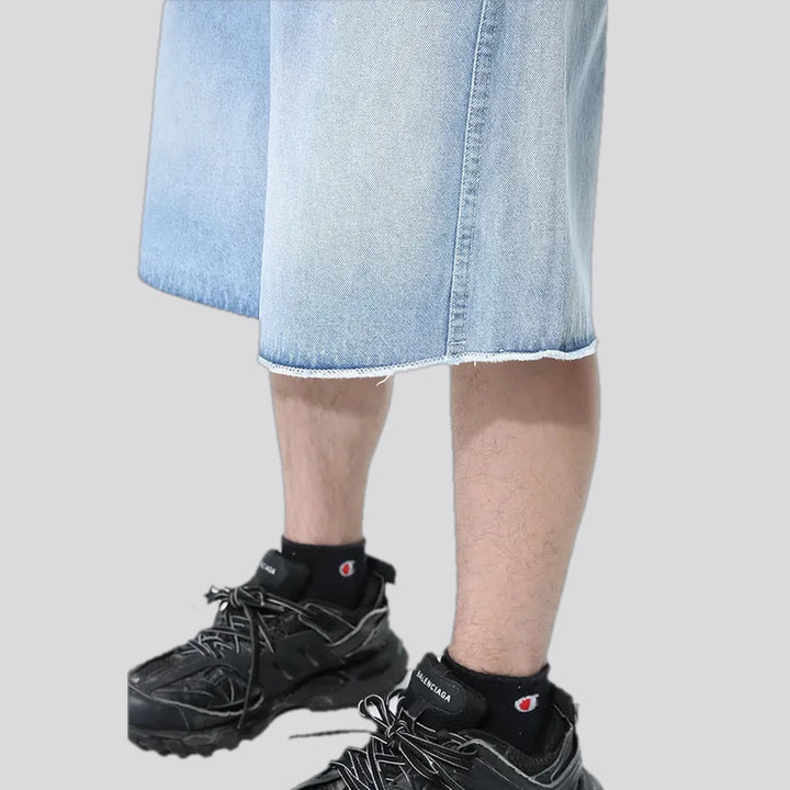 Raw hem 90s fashion men's jean shorts