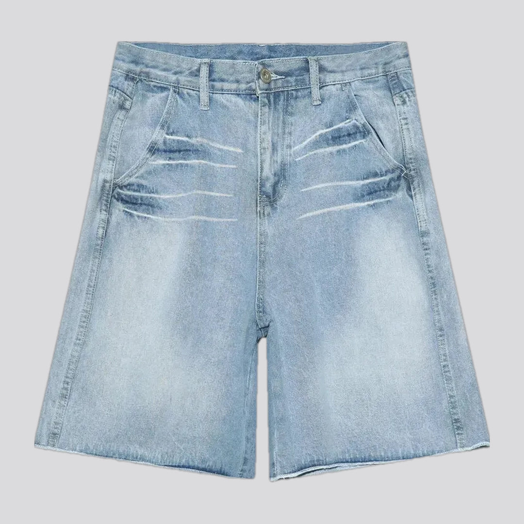 Raw hem 90s fashion men's jean shorts