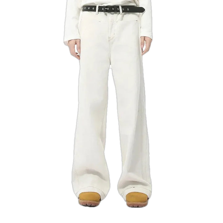 90s Street Style Baggy Men's Jeans - White