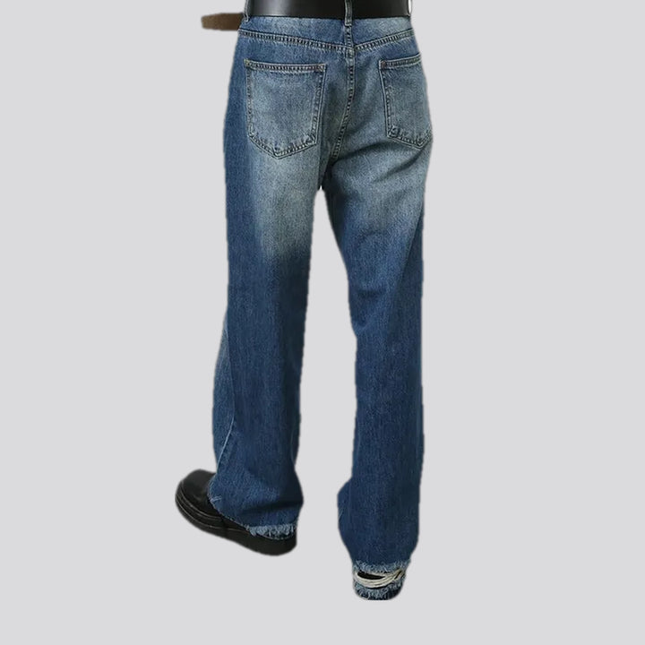 Comfortable wide fit smoothed men's jeans