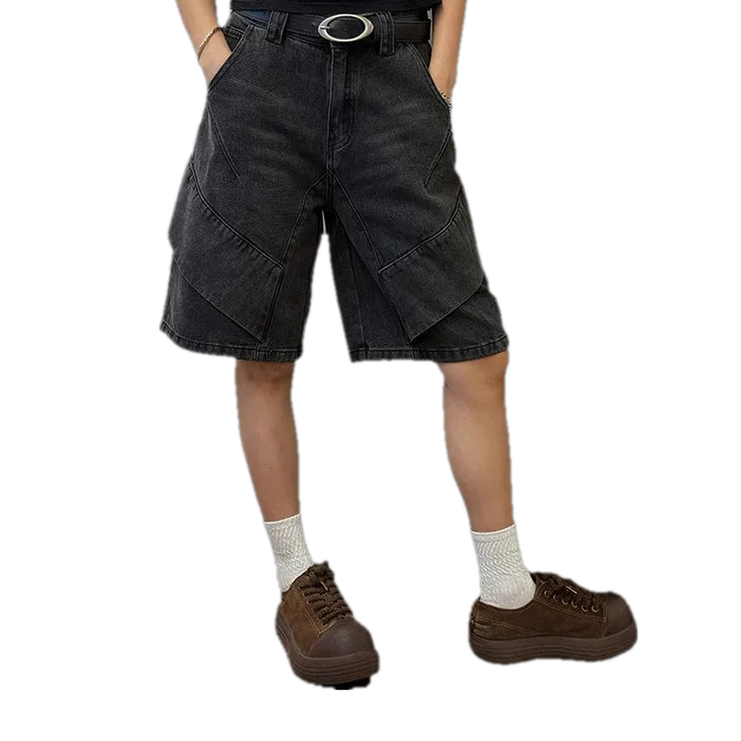 Retro Style Men's Jeans Shorts - Black