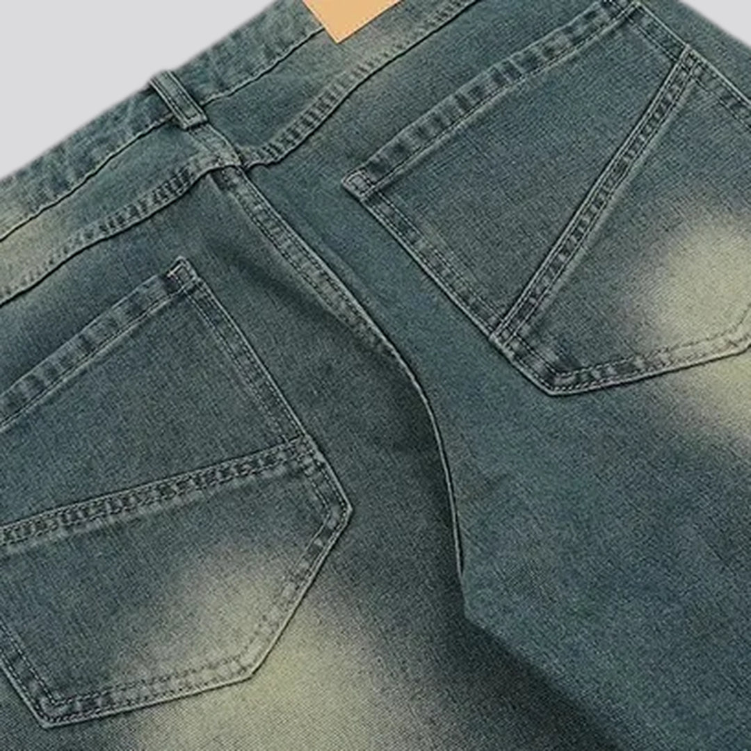 Boho style wide fit men's jeans