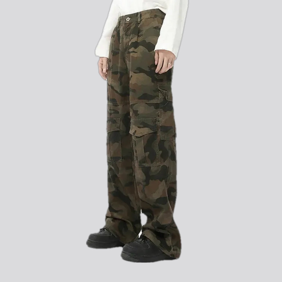 Camo multi pocket street style men's jean pants