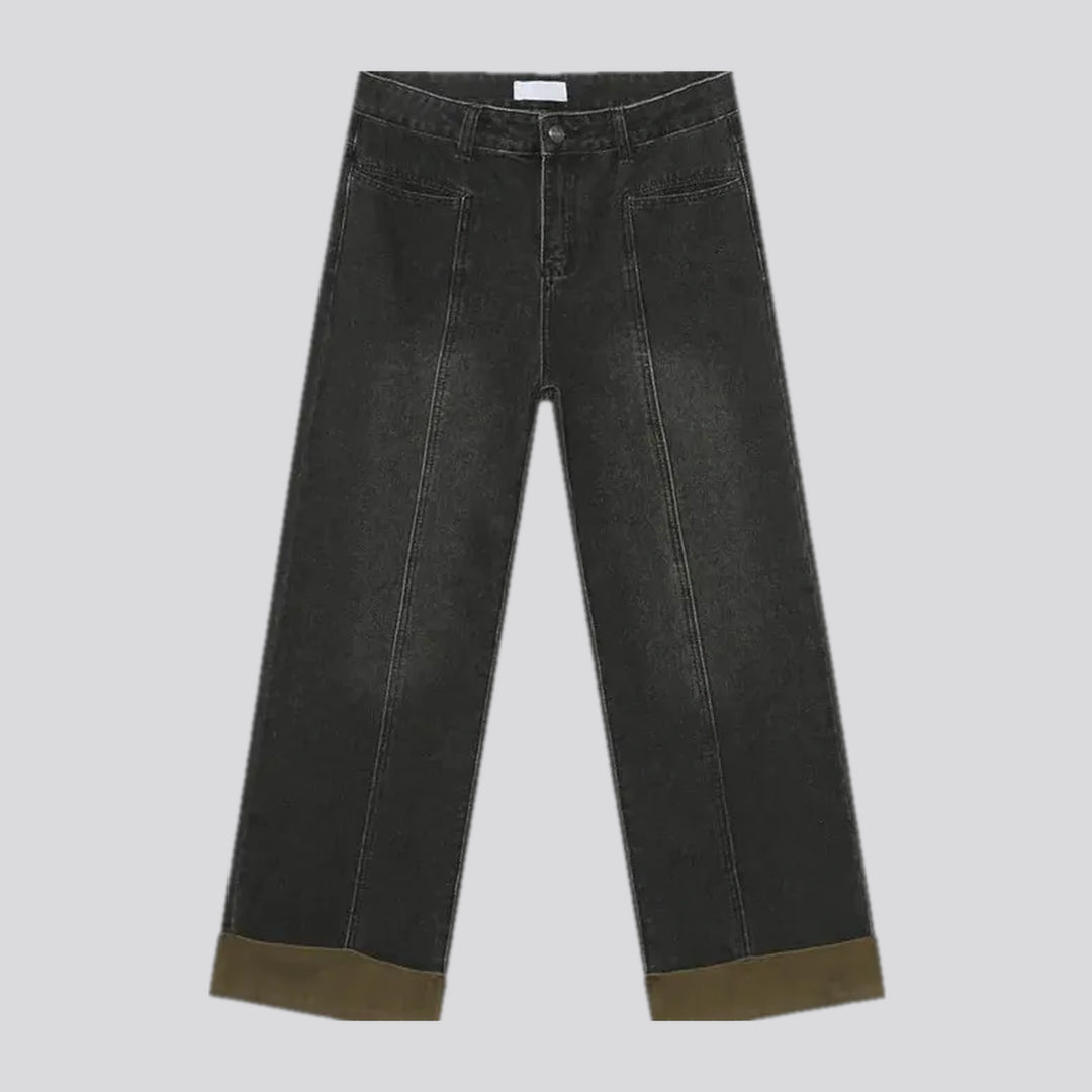 Wide fit stonewashed men's jeans