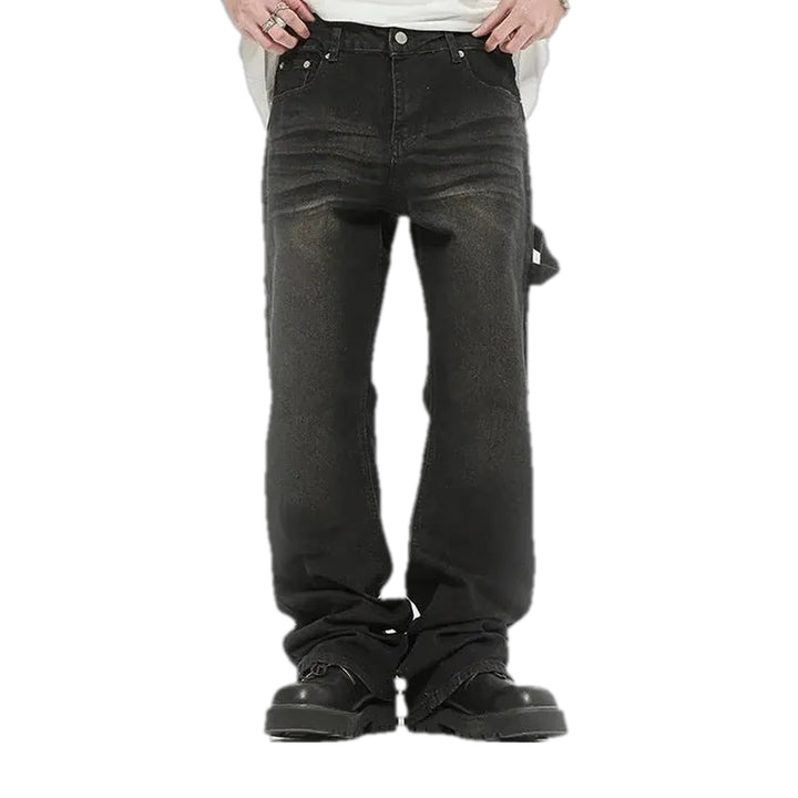 Fashionable Straight-leg Boho Jeans for Men - Black