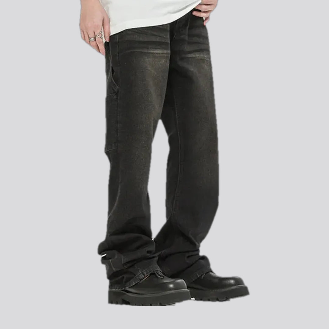 Fashionable straight-leg boho jeans for men