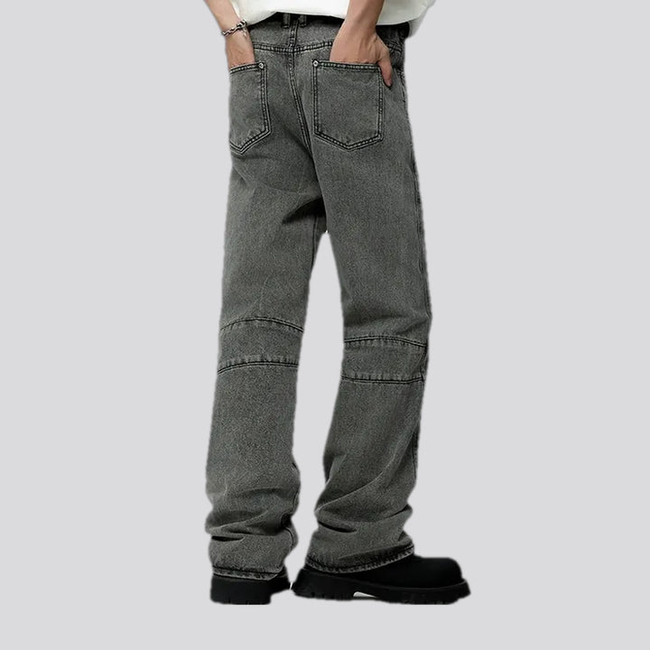 Panneled wide fit mid-rise men's jeans