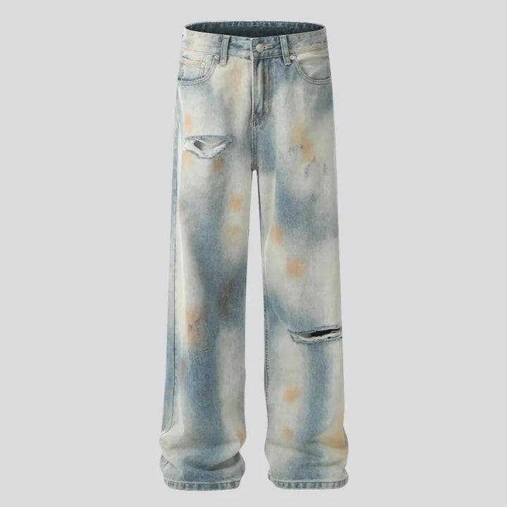 Boho style and baggy men's jeans